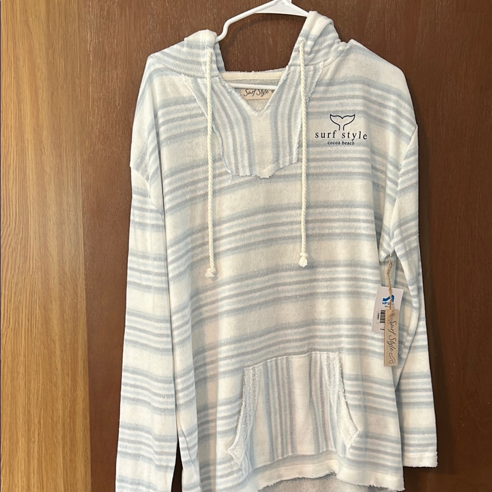 Cocoa Beach Surf Style Striped Hoodie
